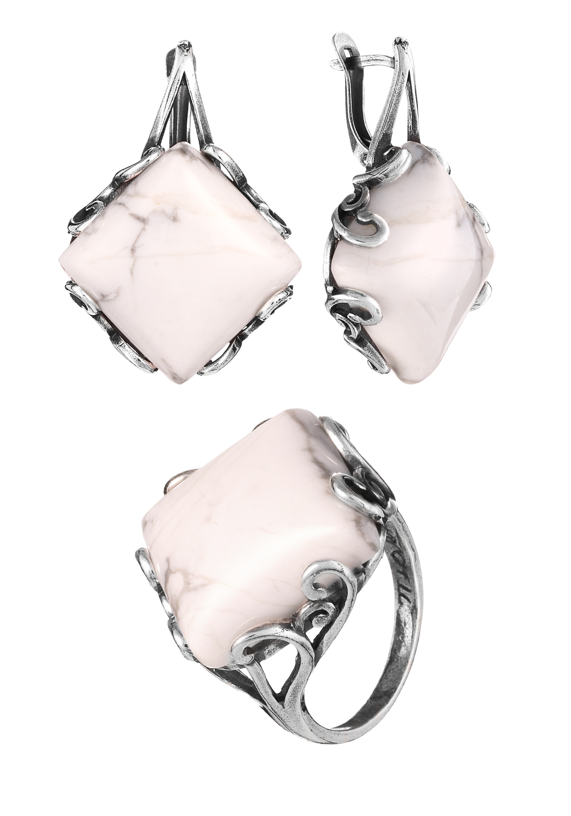 Комплект "Роскошный акцент" (серьги+кольцо) Silver Star, цвет белый, размер 19 перстень - фото 10