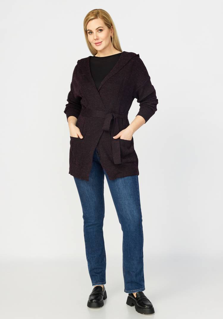 Кардиган шерстяной с капюшоном Аника шир.  750, рис. 3