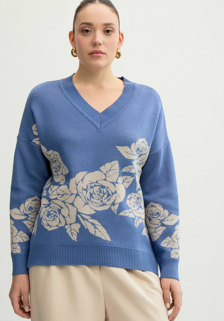 Джемпер с флористическим мотивом шир.  750, рис. 4