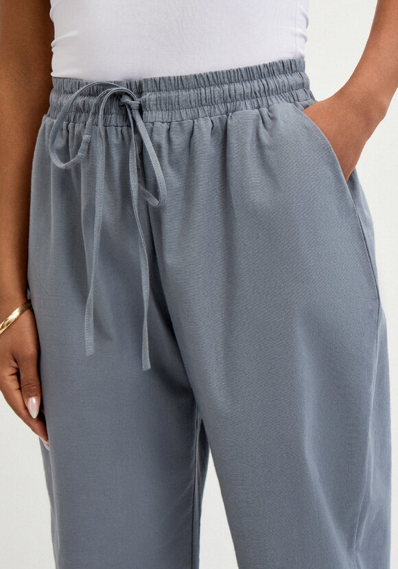 Брюки прямые изо льна с карманами шир.  580, рис. 13