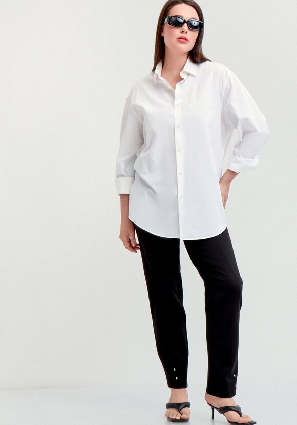 Брюки с эффектом утяжки и декором по низу шир.  580, рис. 8