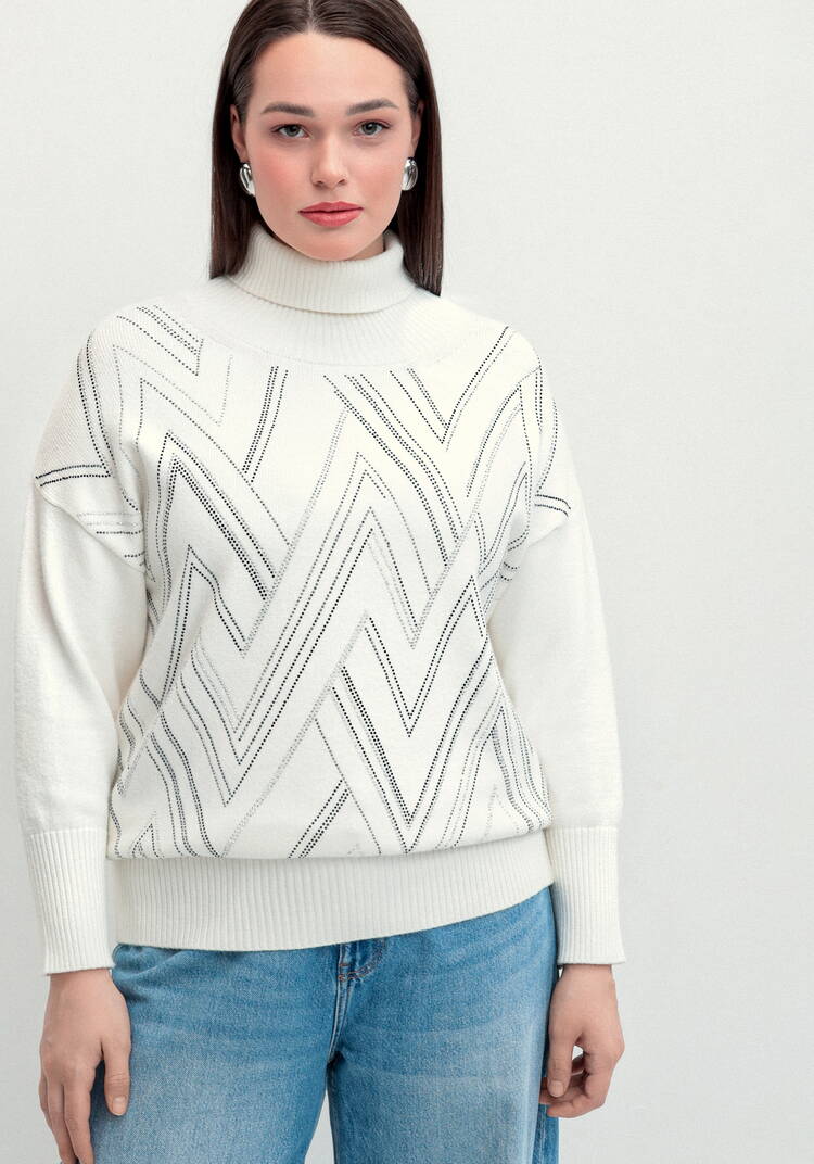 Свитер с геометрическим рисунком из страз шир.  750, рис. 21