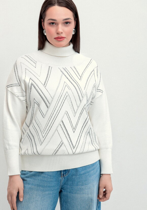 Свитер с геометрическим рисунком из страз шир.  580, рис. 21