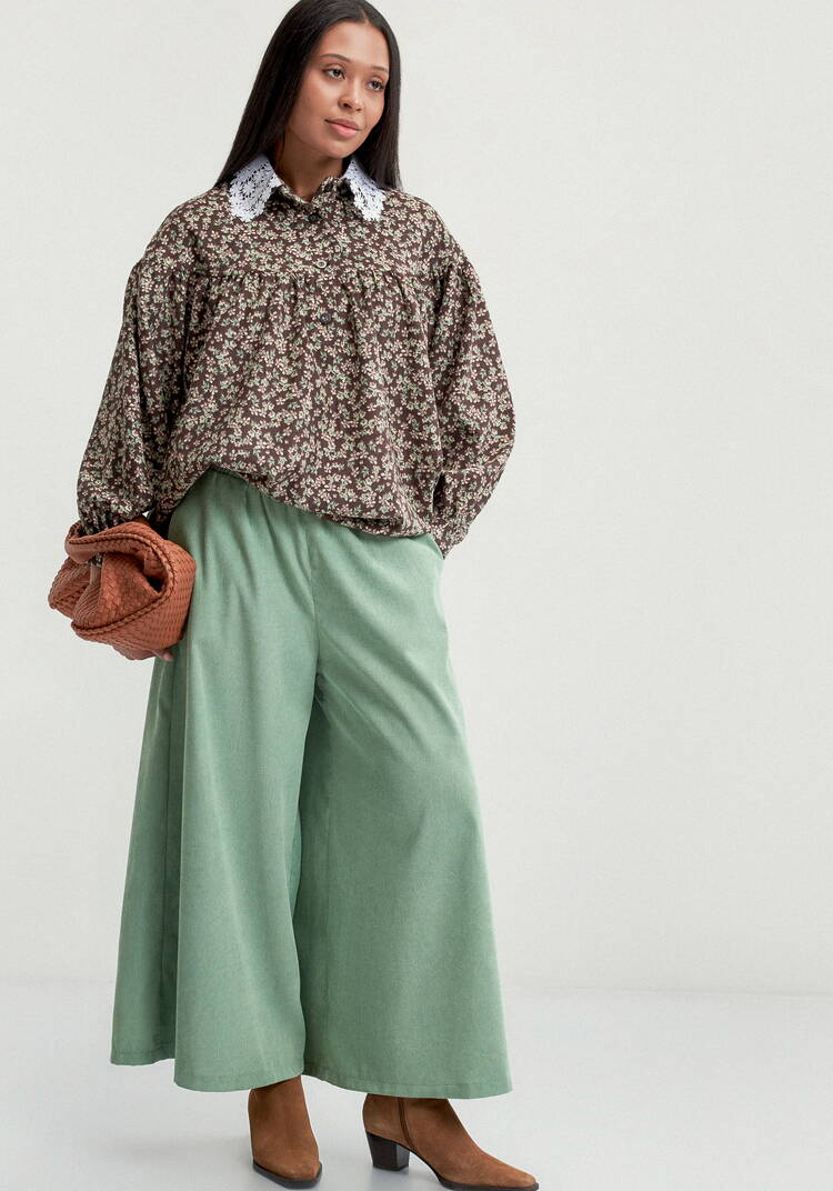 Юбка-брюки из микровельвета шир.  750, рис. 1