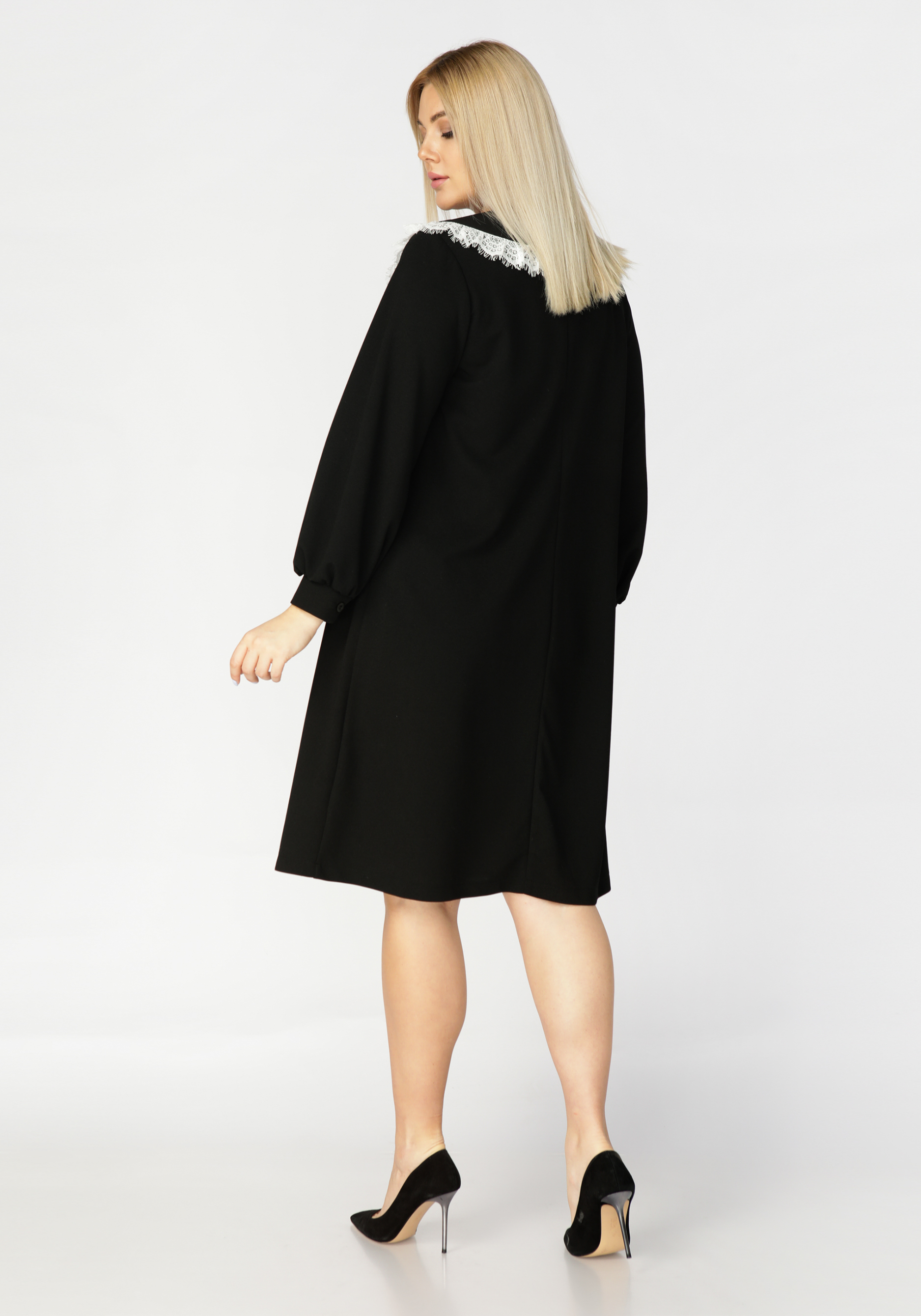 Платье со съемным кружевным воротником Bianka Modeno, цвет черный, размер 50 - фото 4