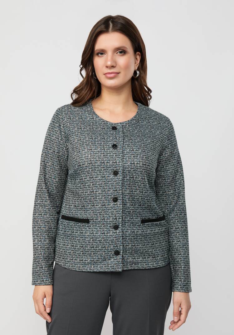 Пиджак укороченный прямого кроя на пуговицах шир.  750, рис. 13