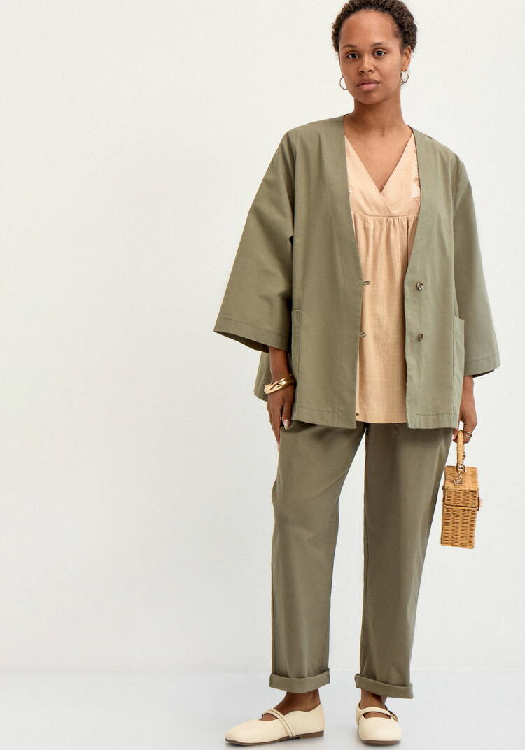 Кардиган изо льна с карманами шир.  750, рис. 14