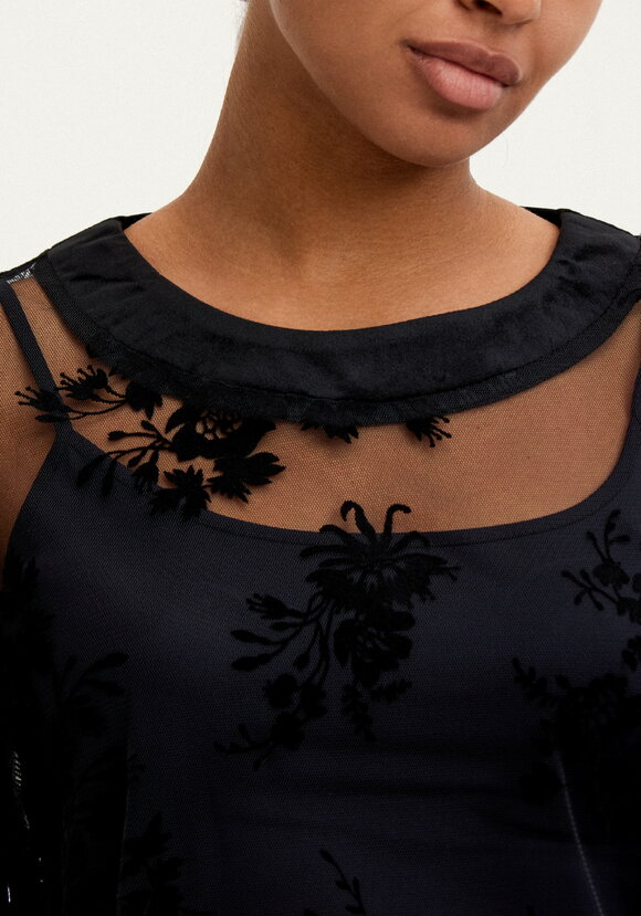 Блуза из сетки с бархатным принтом шир.  580, рис. 6