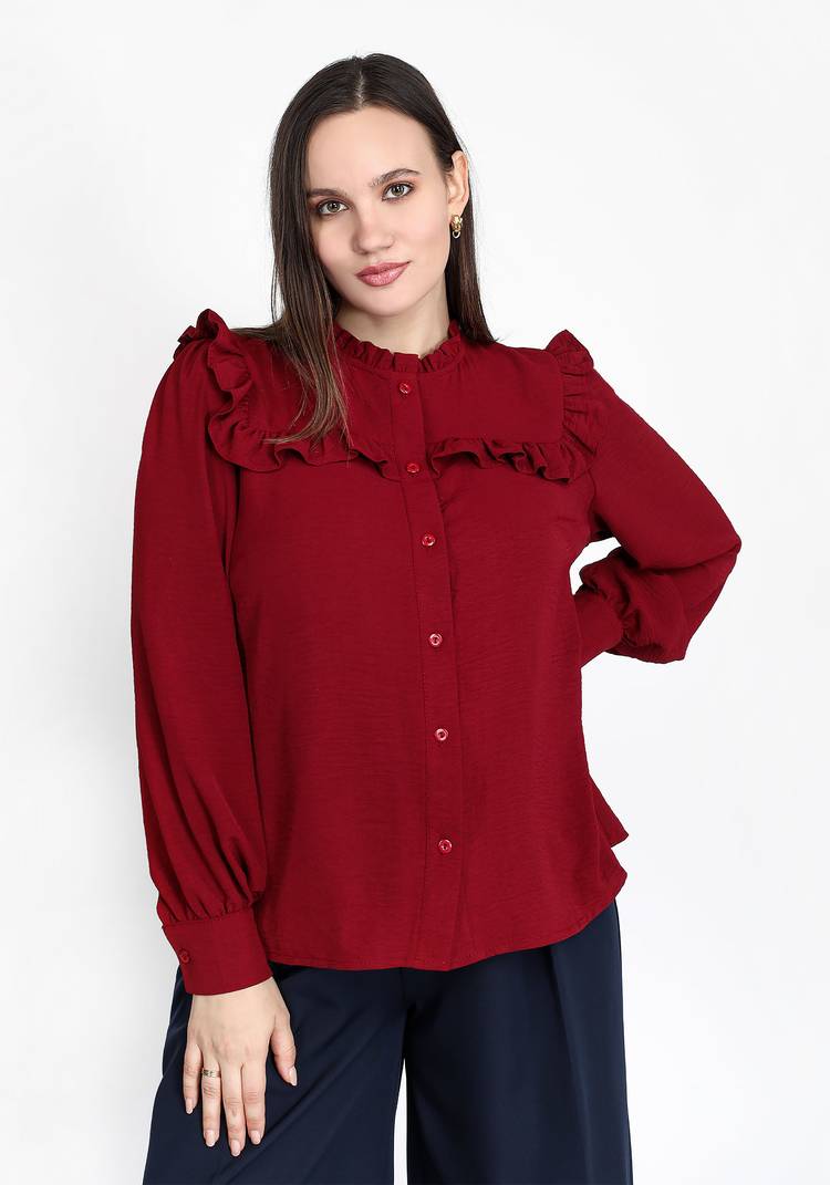 Блуза с объемными рукавами на манжетах шир.  750, рис. 10