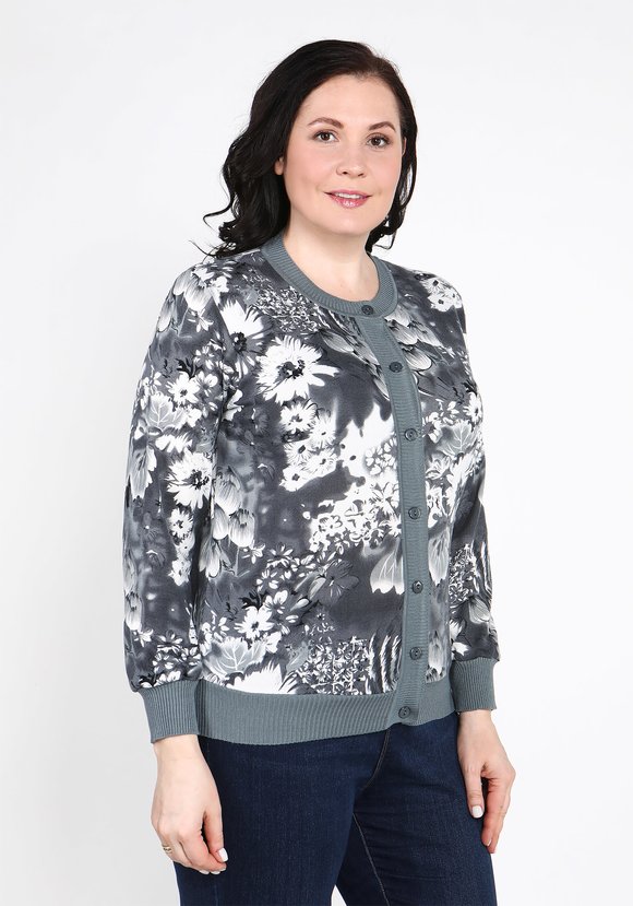 Кардиган Цветочная иллюзия шир.  580, рис. 18