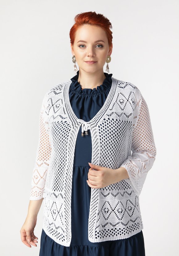 Кардиган Ажурное сочетание шир.  580, рис. 2