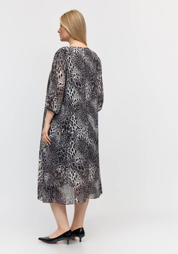 Туника с леопардовым принтом свободного кроя шир.  750, рис. 9