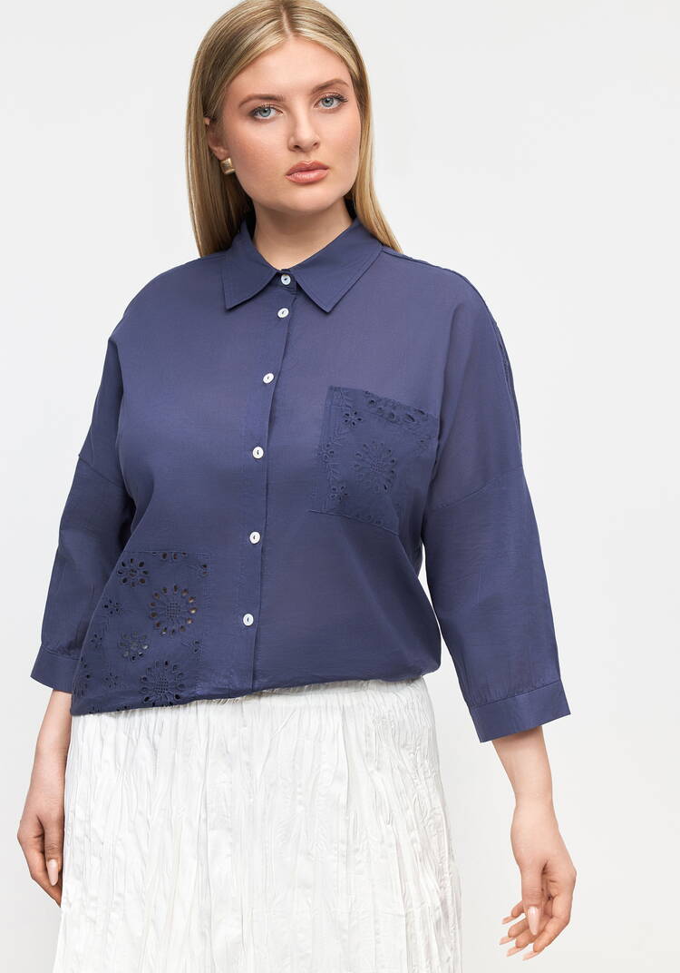 Блуза с вышивкой Ришелье шир.  750, рис. 7