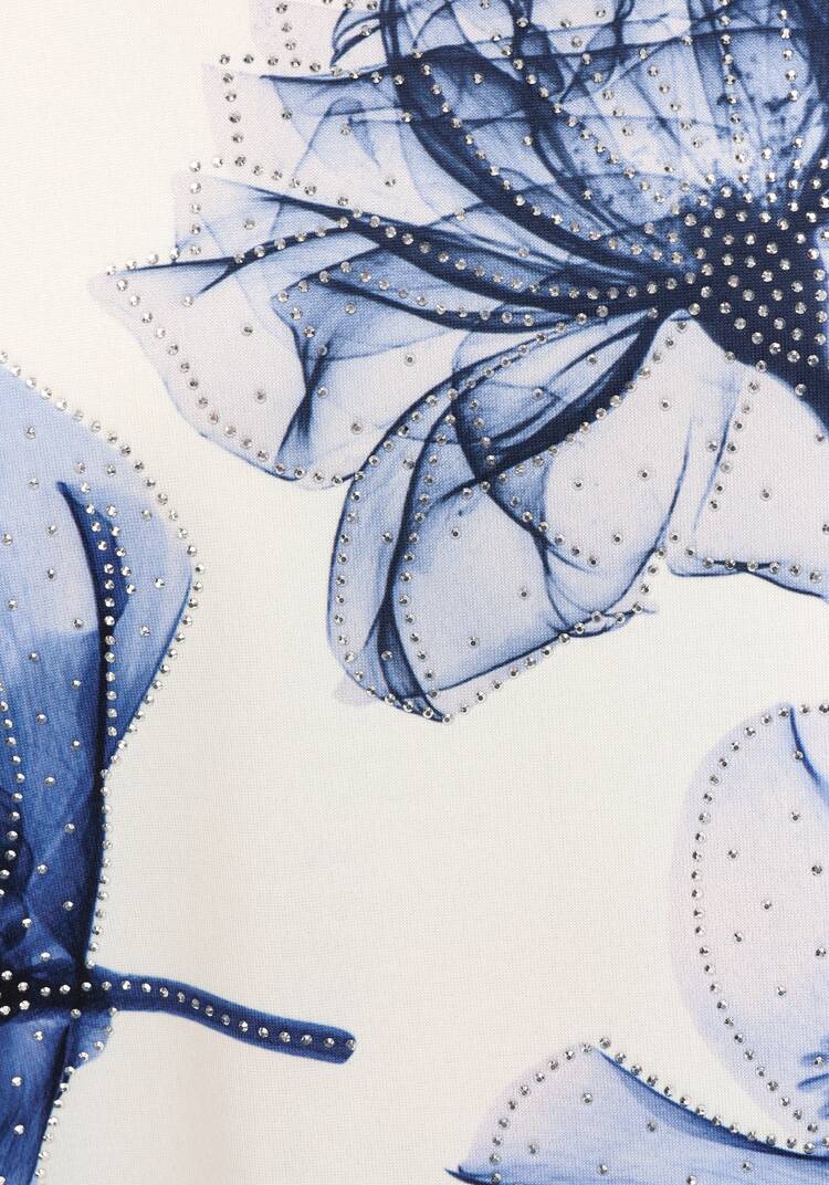 Блуза со стразами и цветочным принтом шир.  750, рис. 15