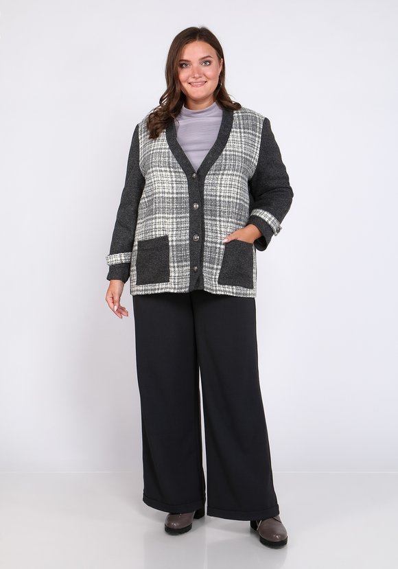 Жакет с комбинированными вставками шир.  580, рис. 1