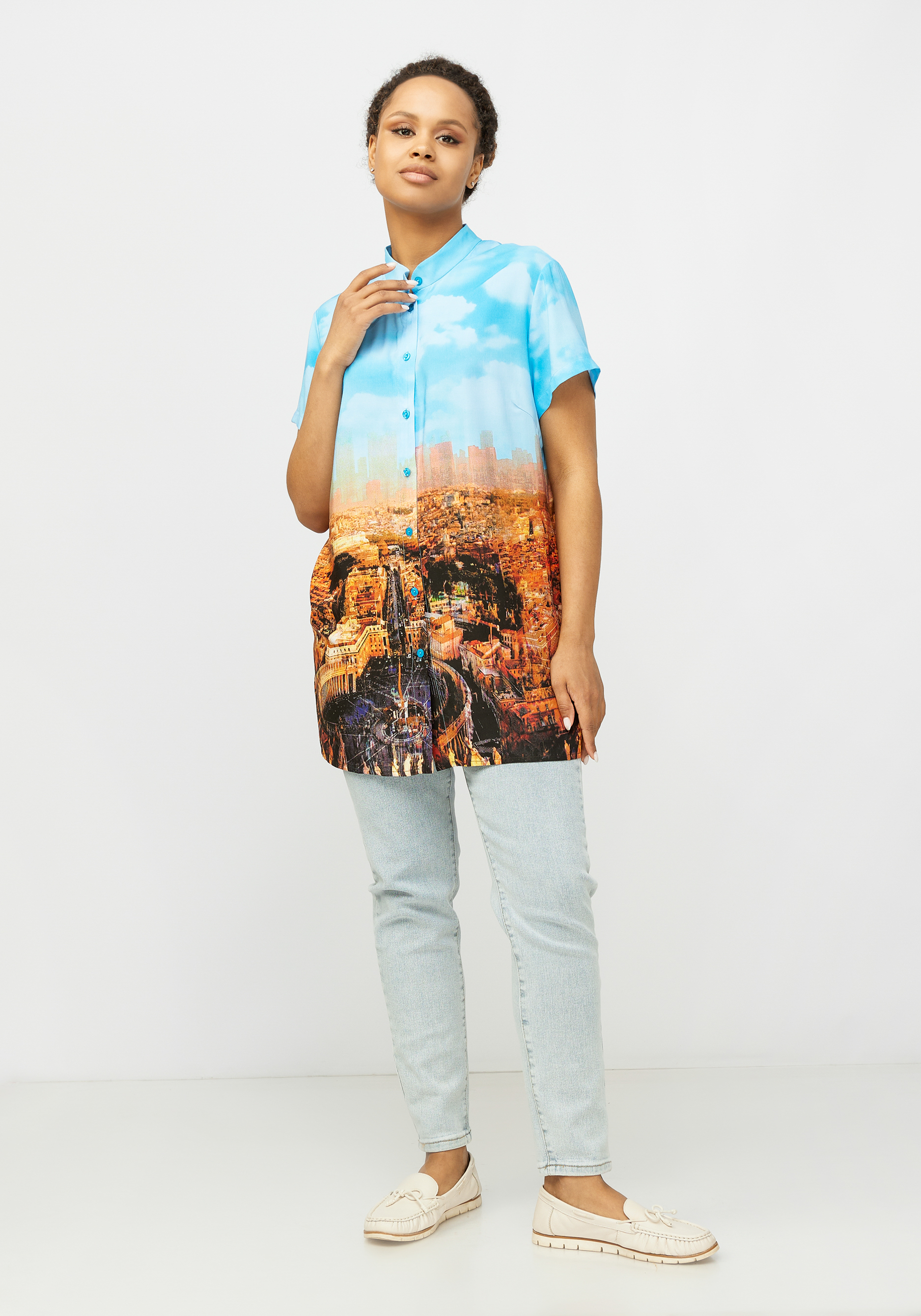 Рубашка женская "Беатриса" Синель, цвет мультиколор, размер 48 - фото 7