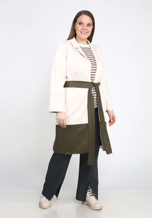 Кардиган из эко-замши с поясом шир.  580, рис. 13