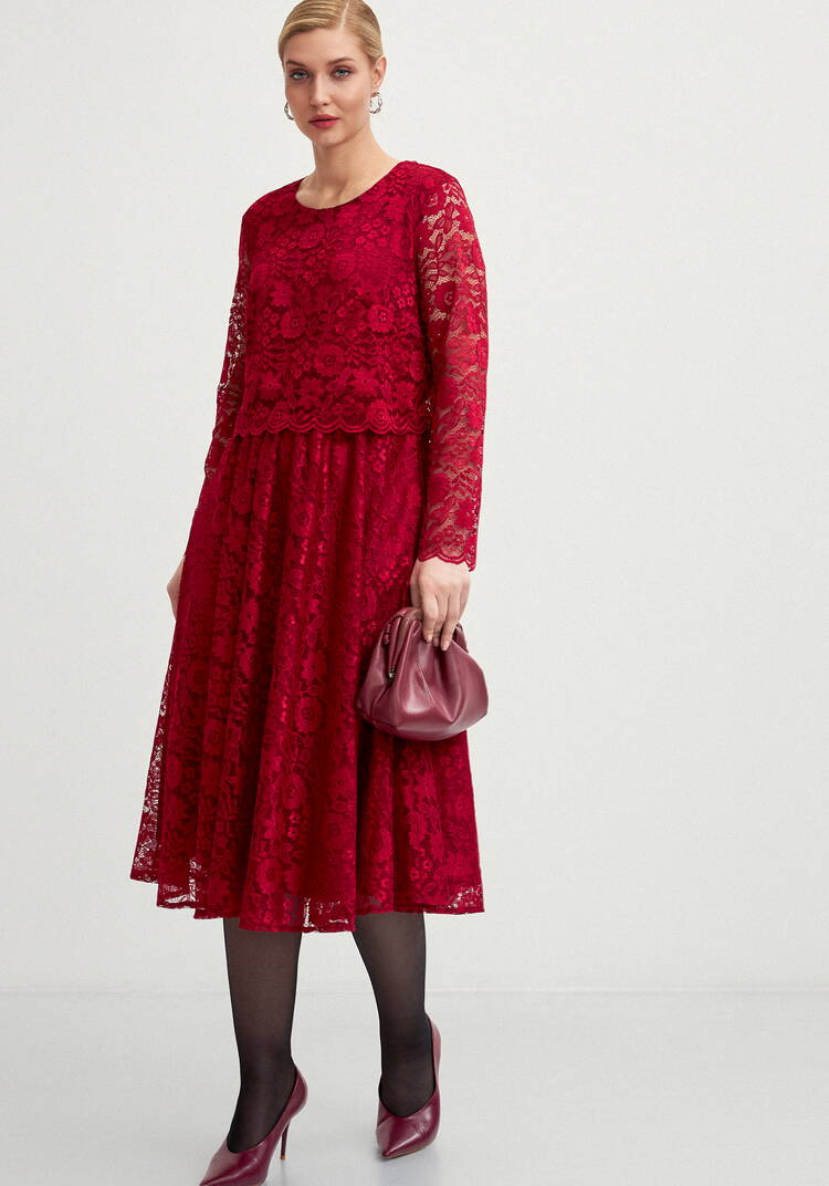 Платье из гипюра с отрезной кокеткой шир.  750, рис. 8