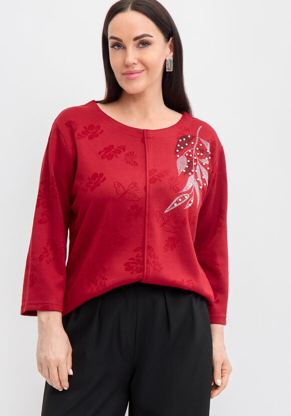 Джемпер с округлым вырезом и принтом шир.  580, рис. 1