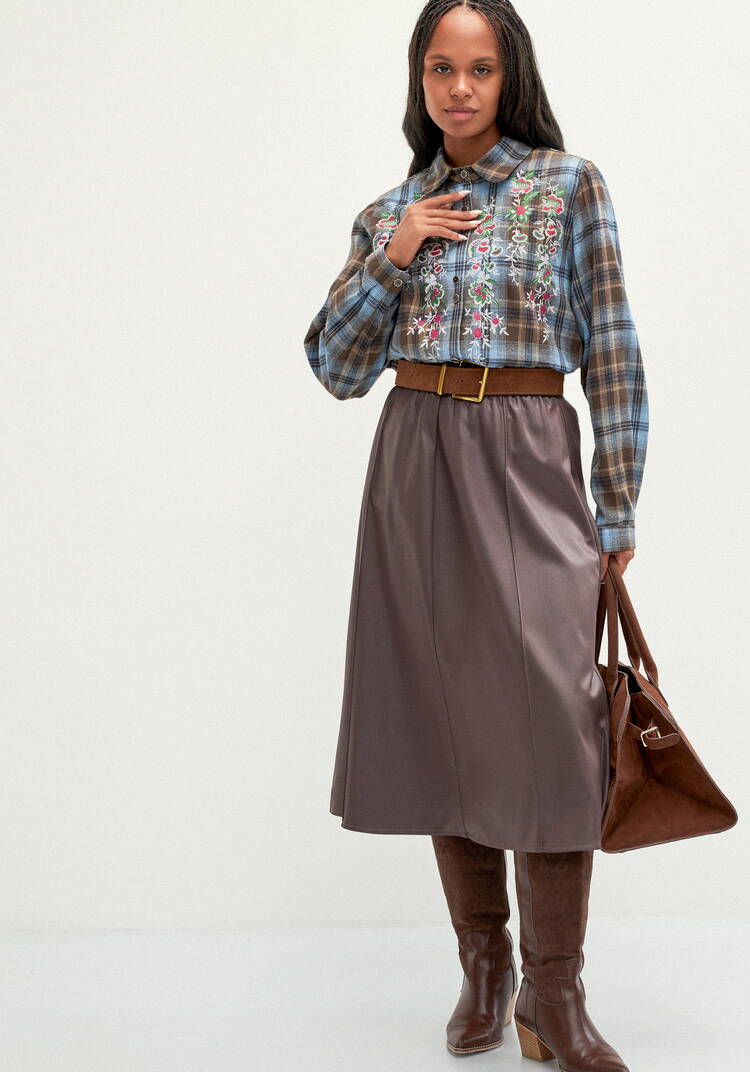 Юбка А-образного кроя трикотажная шир.  750, рис. 7