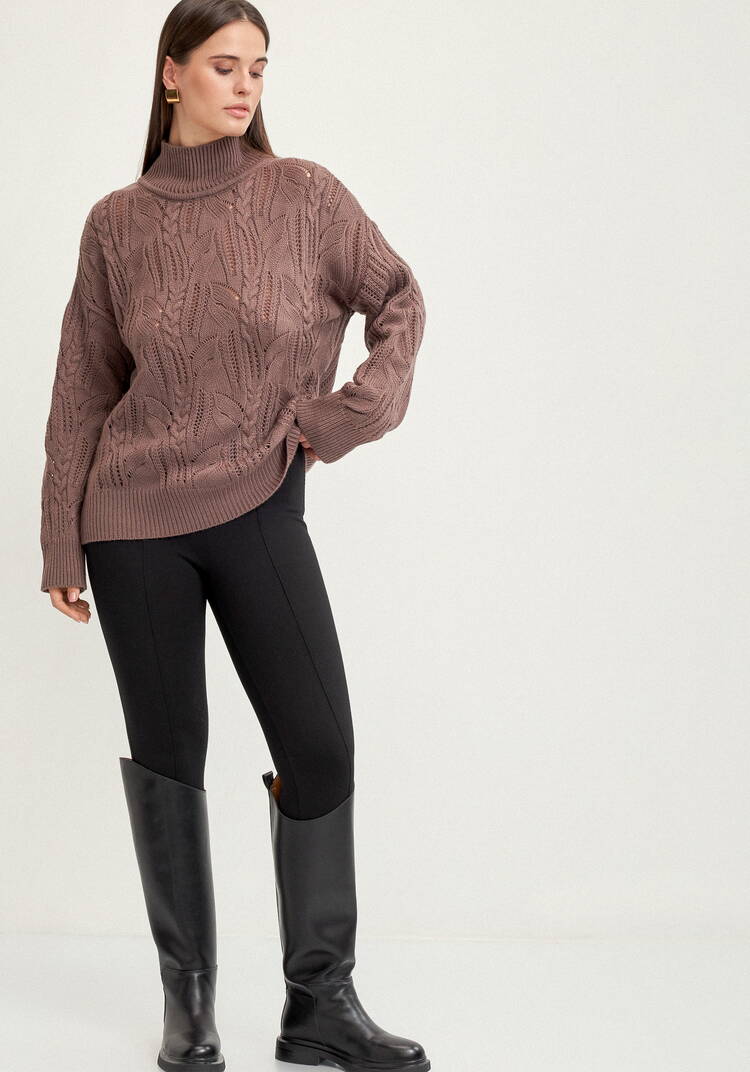 Джемпер с ажурными косами шир.  750, рис. 16