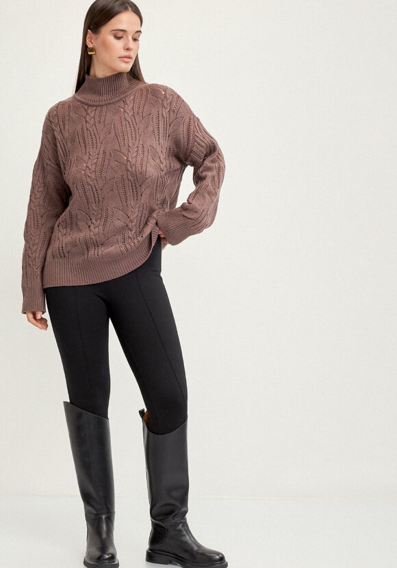 Джемпер с ажурными косами шир.  580, рис. 16