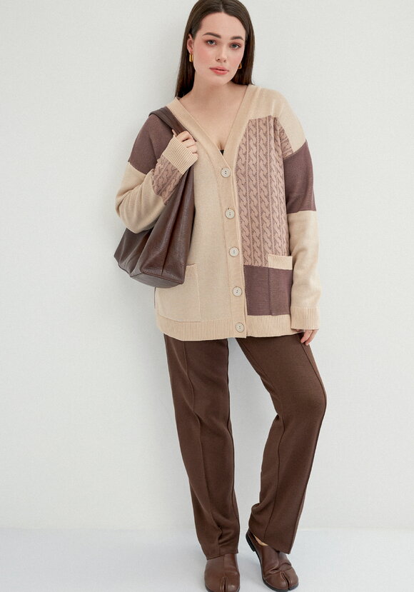 Кардиган с разноцветными вставками шир.  580, рис. 9