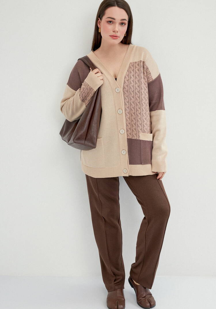 Кардиган с разноцветными вставками шир.  750, рис. 9