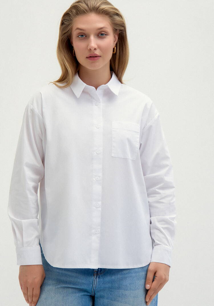 Рубашка оверсайз со спущенным плечом шир.  750, рис. 4