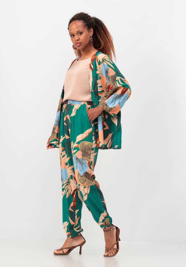 Брюки бананы с цветочным принтом шир.  750, рис. 22