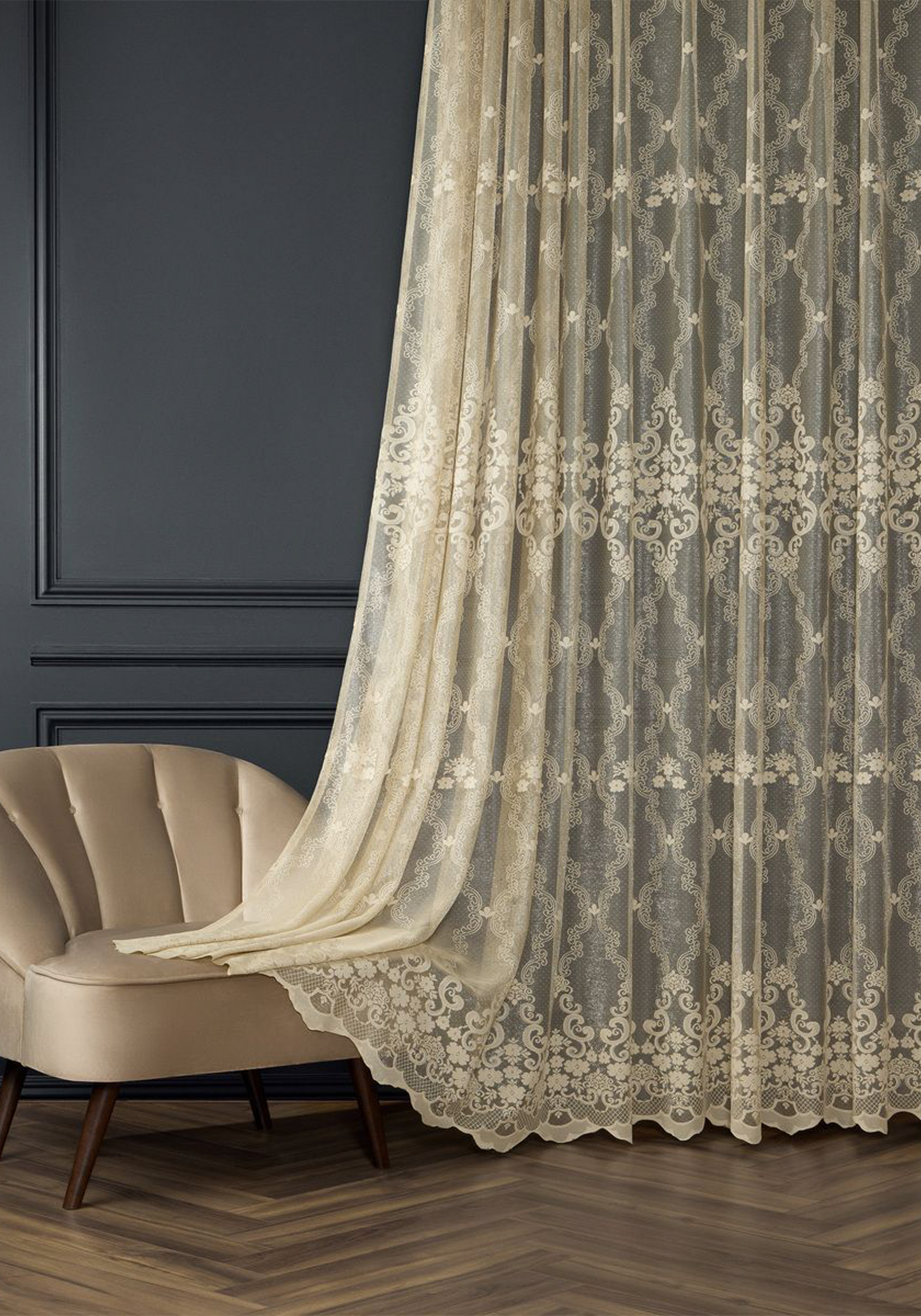 

Тюль жаккардовый "Мистерия", Бежевый