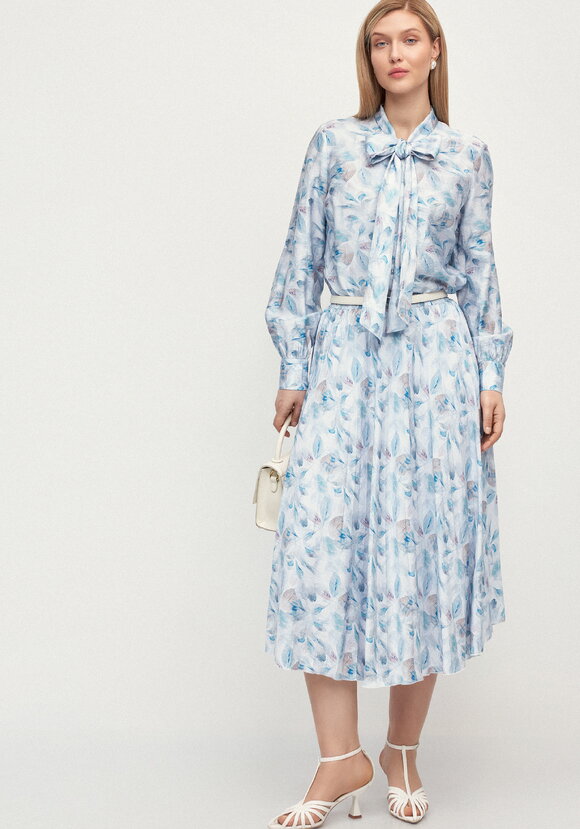 Плессированная юбка с цветочным принтом шир.  580, рис. 7