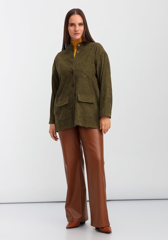 Рубашка оверсайз с воротником-стойкой шир.  580, рис. 15