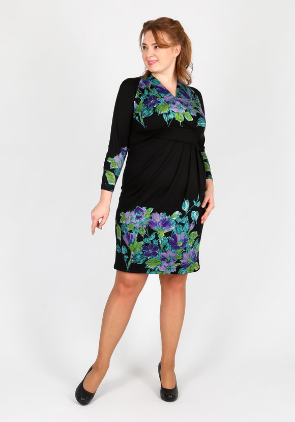 Платье-миди приталенного кроя шир.  580, рис. 1