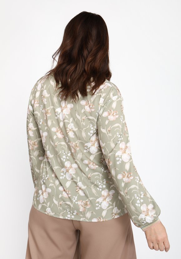 Блуза с декоративной тесьмой шир.  580, рис. 3