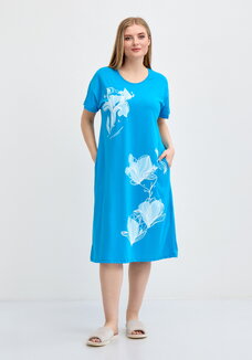 Платье с флористическим ассиметричным принтом