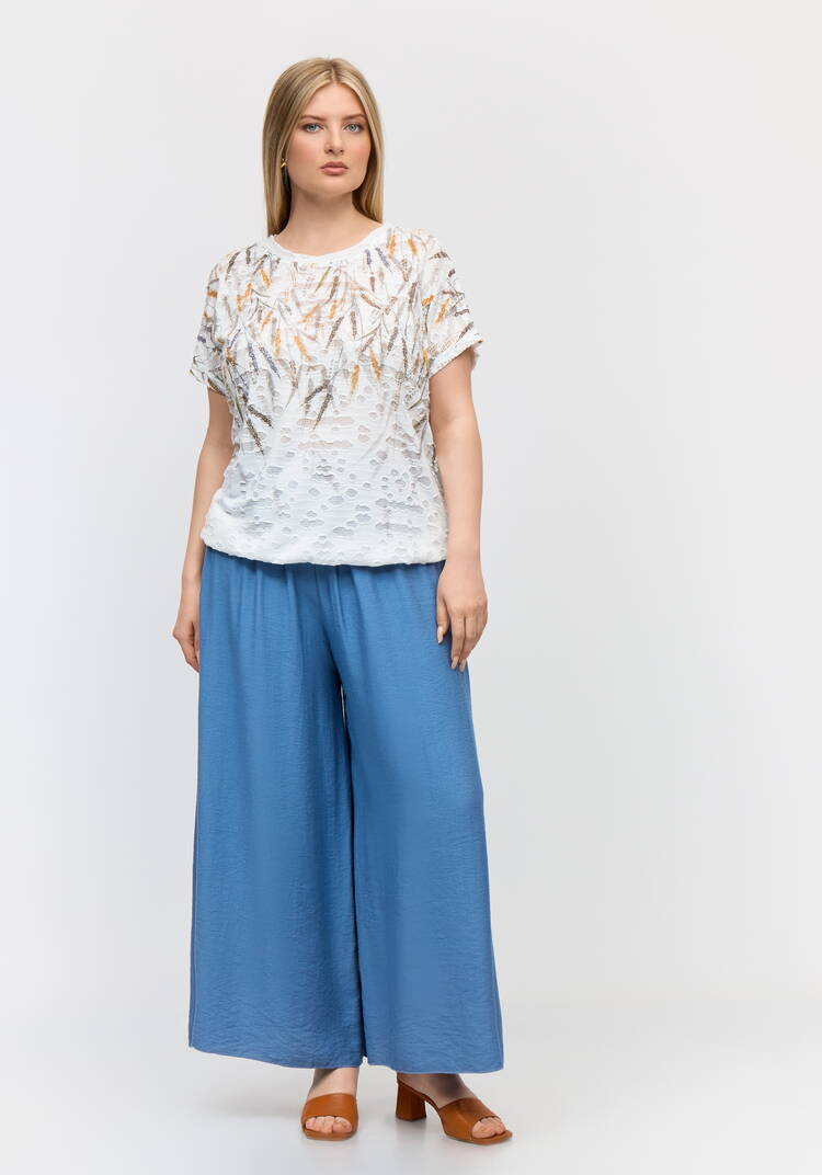 Блуза с принтом и завязками свободного кроя шир.  750, рис. 8