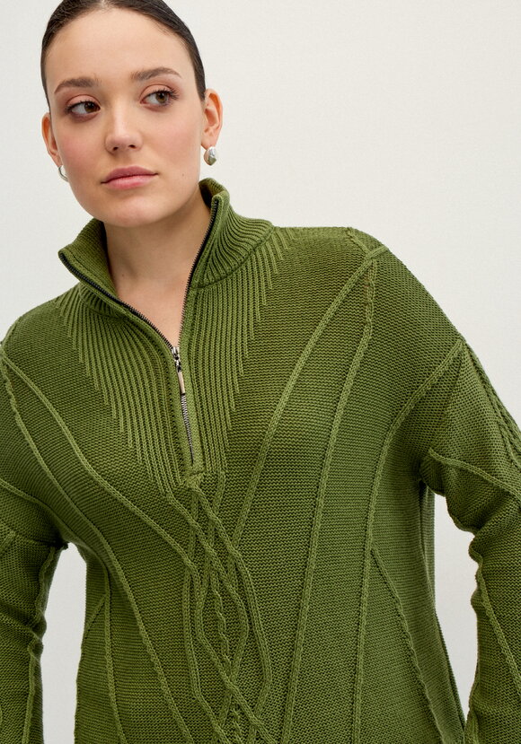 Свитер с фактурным рисунком на молнии шир.  580, рис. 11