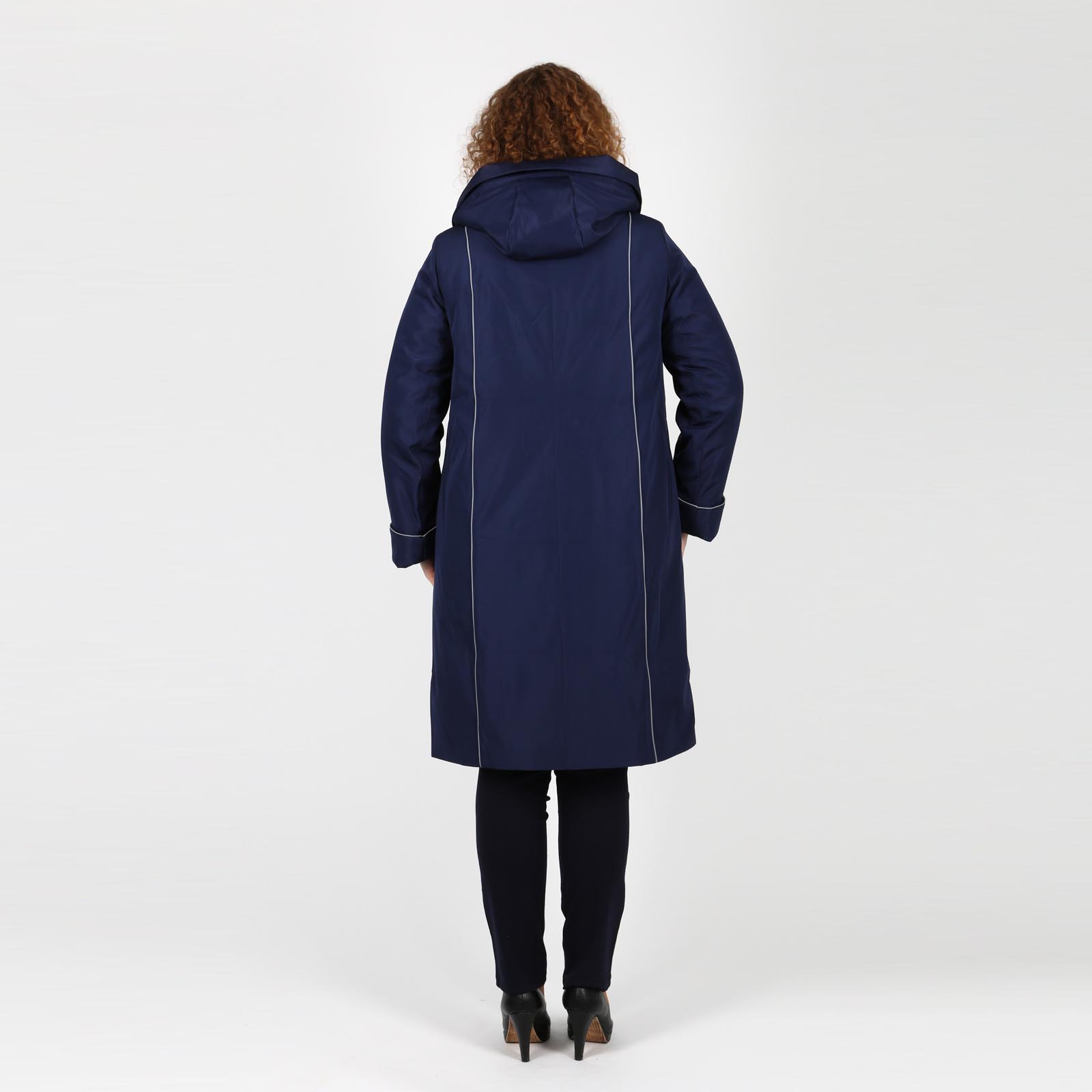 Пальто на молнии с капюшоном и карманами Mio Imperatrice, размер 50, цвет синий - фото 3