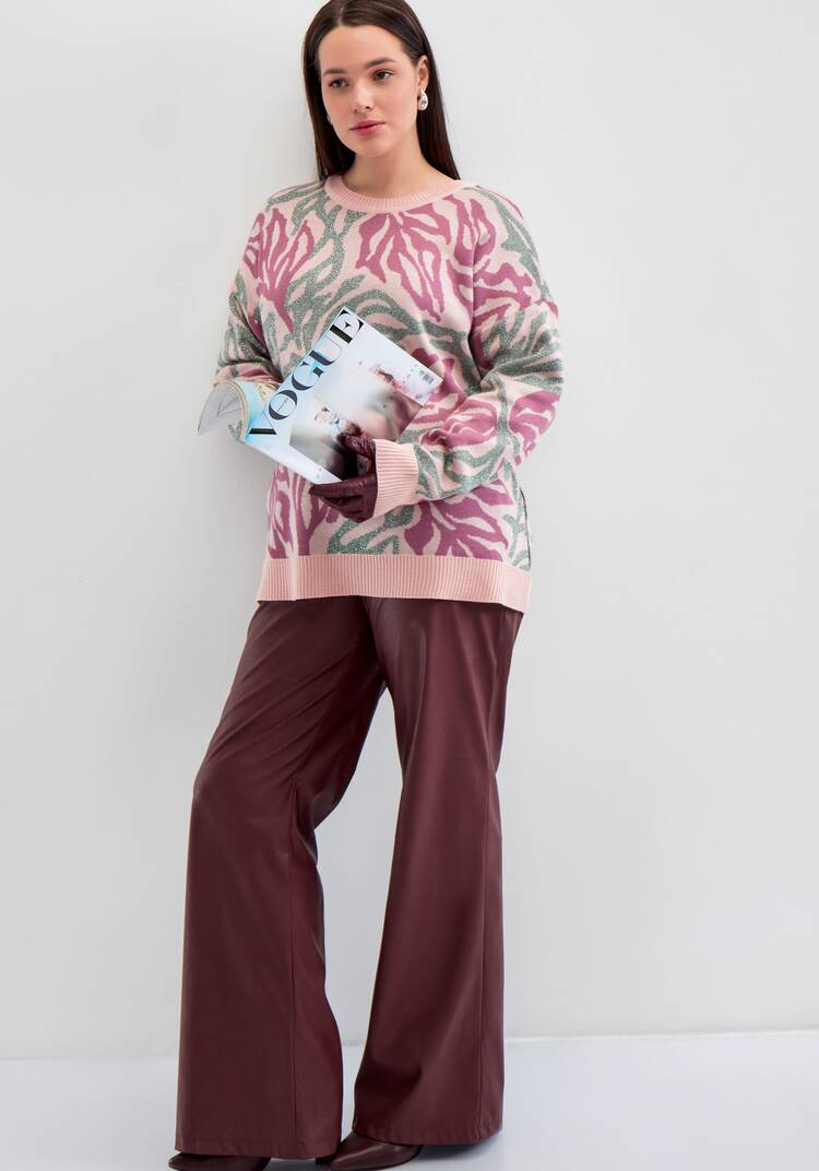 Джемпер с растительным принтом и манжетами шир.  750, рис. 9