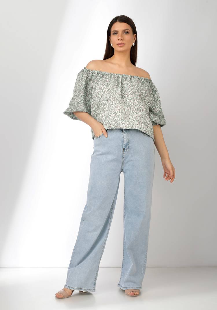 Блуза А силуэта с рукавом  фонариком шир.  750, рис. 15