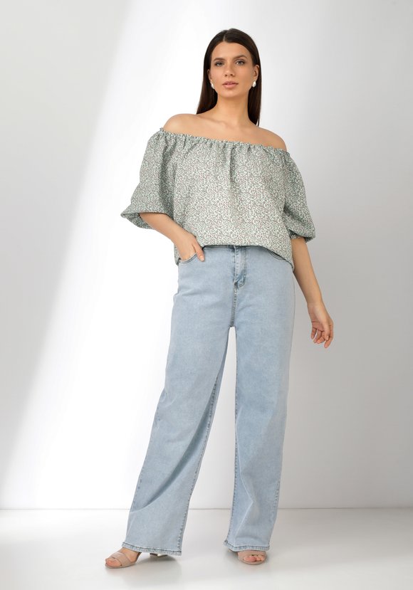 Блуза А силуэта с рукавом  фонариком шир.  580, рис. 15