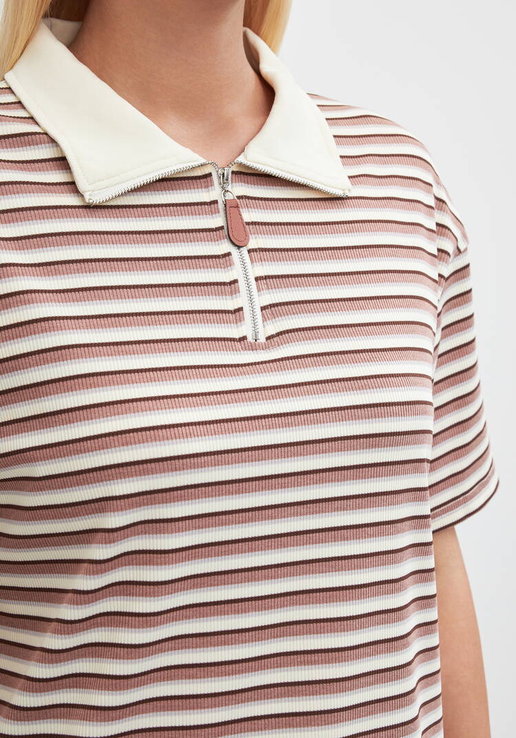 Поло на молнии в полоску шир.  750, рис. 9