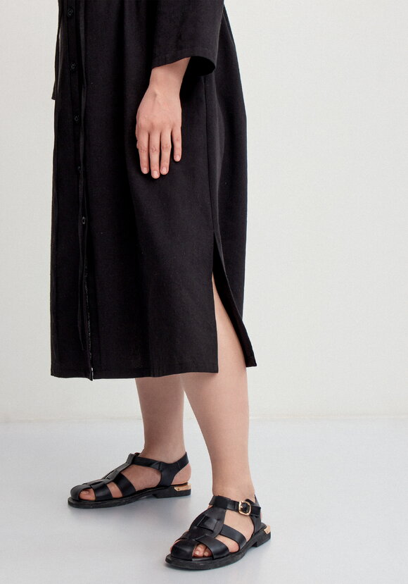 Платье-рубашка изо льна шир.  580, рис. 7