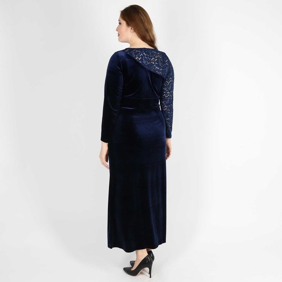 Платье-макси с гипюровой вставкой шир.  580, рис. 9