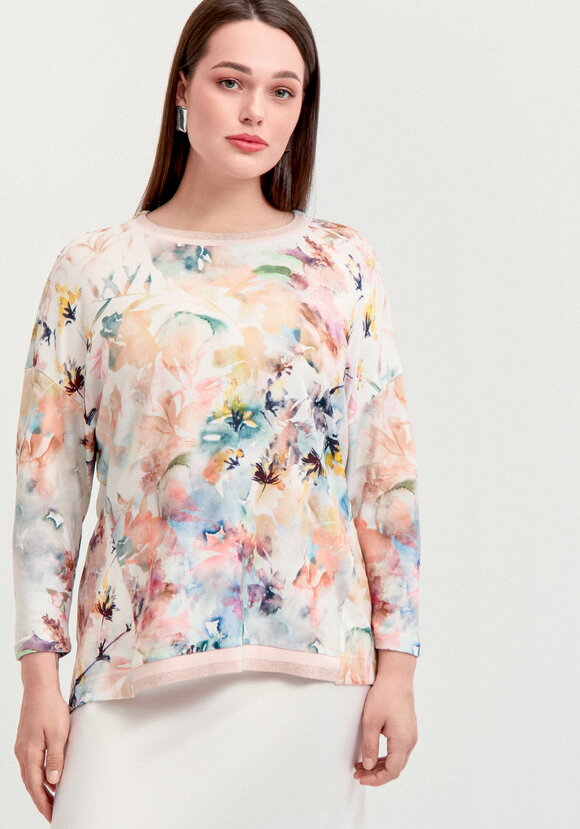 Джемпер оверсайз с акварельным рисунком шир.  580, рис. 12