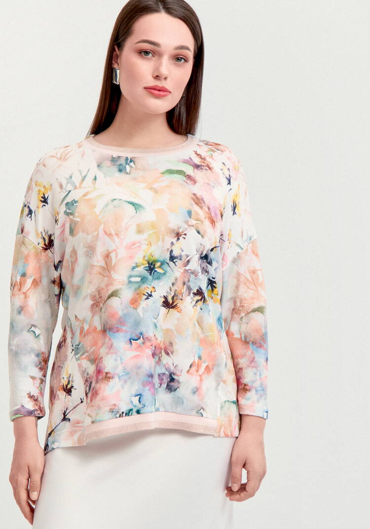 Джемпер оверсайз с акварельным рисунком шир.  750, рис. 12