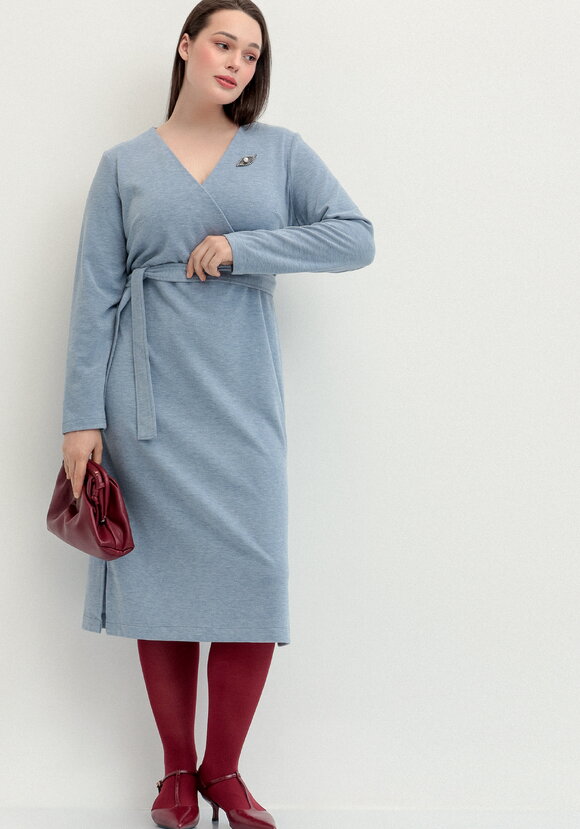 Платье трикотажное с поясом шир.  580, рис. 9