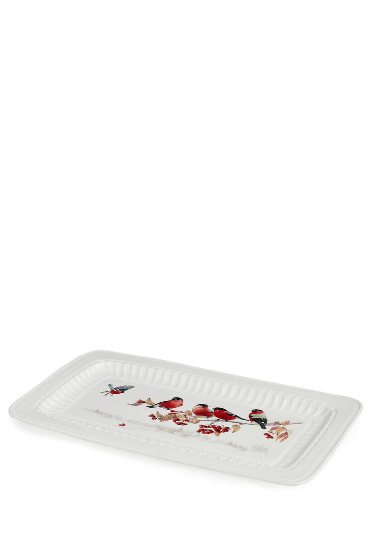 Блюдо фарфоровое прямоугольное Снегири шир.  750, рис. 5