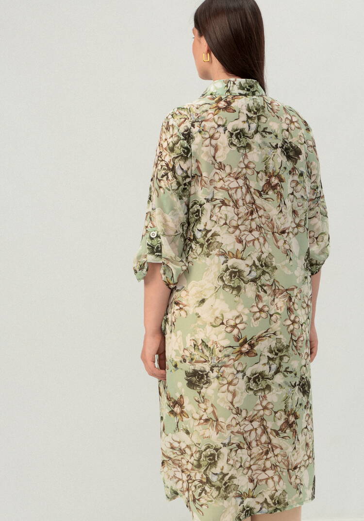 Рубашка удлинённая с цветочным принтом шир.  750, рис. 36